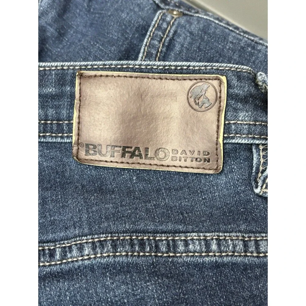 Buffalo David Bitton Jackson Jeans Mens 36x30.5 Straight Stretch Blue Denim